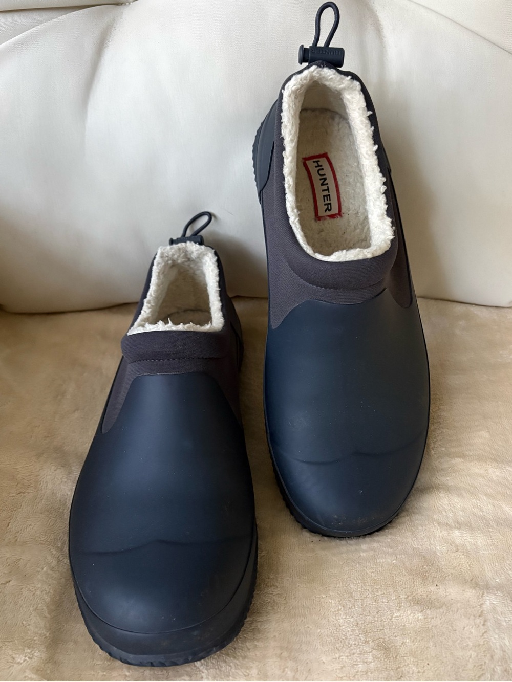 Hunter Original Insulated Sherpa Slip-On Waterproof Shoes 🔥Navy Blue Size 9
